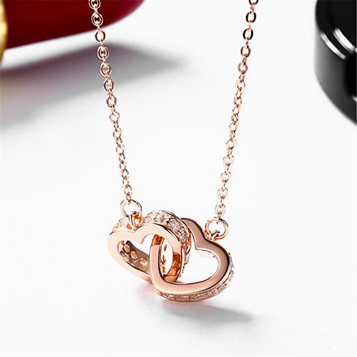 

Women's Pendant Necklace Charm Necklace Heart Precious Fashion Zircon Copper Gold Plated 45 cm Necklace Jewelry 1pc For Christmas Halloween Party Evening Gift Birthday Party