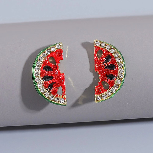

Watermelon Stud Earrings Earrings Classic Fruit Stylish Elegant Cute Earrings Jewelry Red For Date Beach Festival 1 Pair