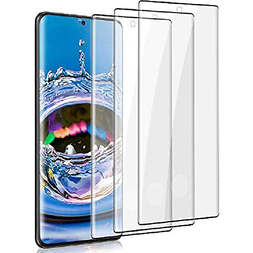 

[3 pack] galaxy note 20 5g screen protector [fingerprint id unlock] [9h hardness] [3d curved full coverage] tempered glass hd screen protector, for samsung galaxy note 20 (6.7 inch)