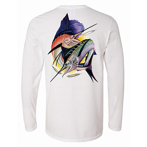 

CAWANFLY Men's Fishing Shirt Outdoor Long Sleeve UPF50 UV Protection Quick Dry Lightweight Breathable Top Autumn / Fall Spring Summer Athleisure Fishing Camping & Hiking White / Micro-elastic