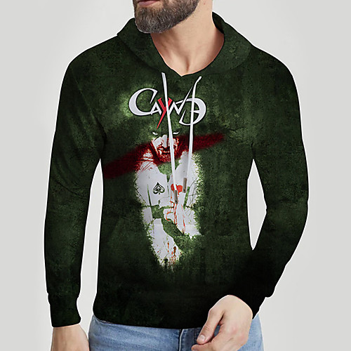 

Men's Unisex Hoodie Graphic Prints Poker Print Daily Sports 3D Print 3D Print Casual Hoodies Sweatshirts Green