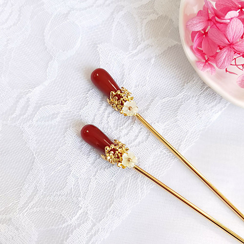 

ancient style exquisite palace hairpin, daily all-match god stick one character hairpin alloy retro small fresh skirt embellished headdress