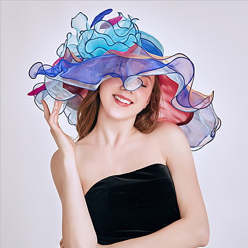 

Flower Beach Organza Hats with Crystal / Rhinestone / Flower 1pc Casual / Holiday Headpiece