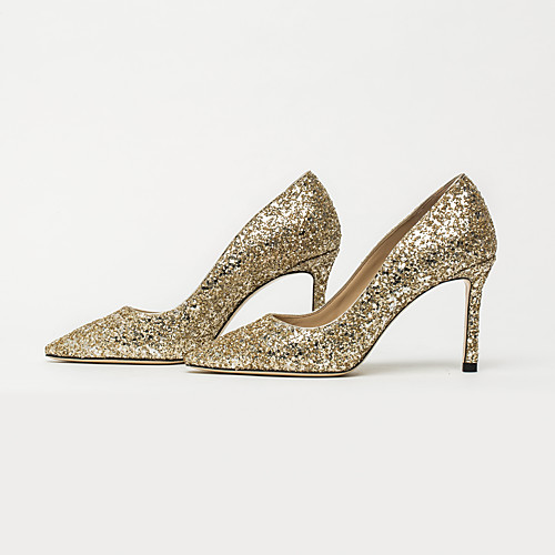 

Women's Heels Stiletto Heel Pointed Toe Party Wedding Gleit Solid Colored Silver Gold