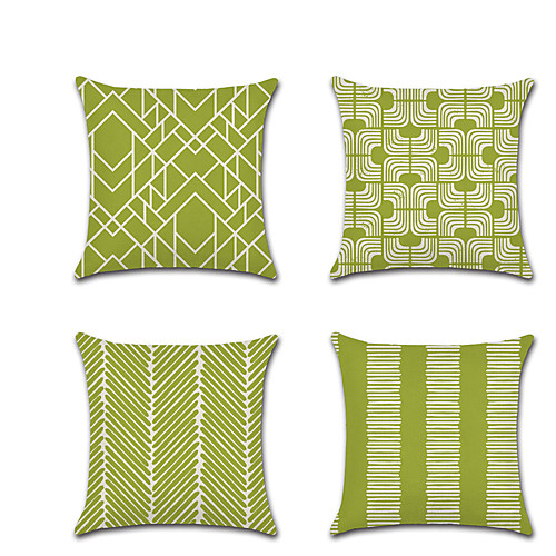 

Geometric Double Side Cushion Cover 1PC Soft Decorative Square Throw Pillow Cover Cushion Case Pillowcase for Bedroom Livingroom Superior Quality Machine Washable Outdoor Cushion for Sofa Couch Bed Chair Green White