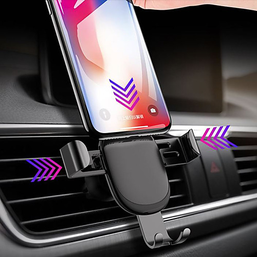 

Phone Holder Stand Mount Car Air Vent Outlet Grille Car Holder Phone Holder Gravity Type Adjustable 360°Rotation Silicone Aluminum Alloy Phone Accessory iPhone 12 11 Pro Xs Xs Max Xr X 8 Samsung