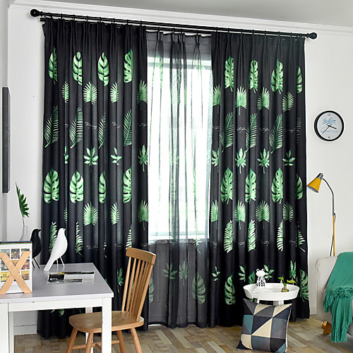 

Two Panel American Country Style Printed Curtain Living Room Bedroom Dining Room Children's Room Thermal Insulation Curtain