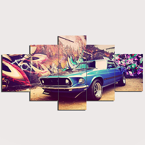 

5 Panels Wall Art Canvas Prints Painting Artwork Picture Modern Vintage Car Home Decoration Décor Rolled Canvas No Frame Unframed Unstretched