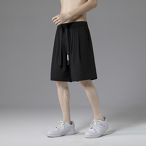 

Men's Shorts Casual / Sporty Chinos Sweatpants Pants Plain Light Grey White Black Dark Gray