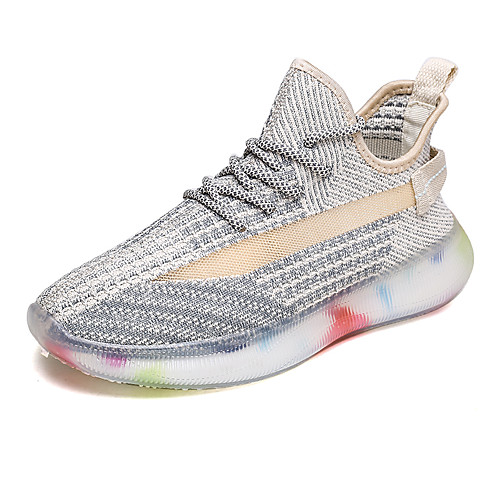 

Men's Trainers Athletic Shoes Sporty Look Sporty Casual Classic Athletic Daily Running Shoes Synthetics Tissage Volant Breathable Non-slipping Height-increasing Yellow Blue White Color Block Fall
