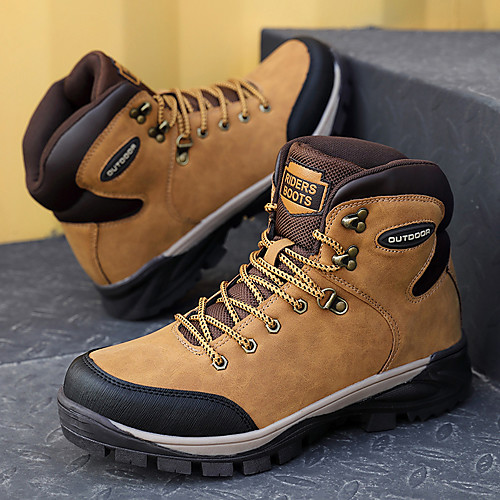

Men's Boots Classic Outdoor PU Warm Non-slipping Wear Proof Booties / Ankle Boots Yellow Black Brown Fall Spring