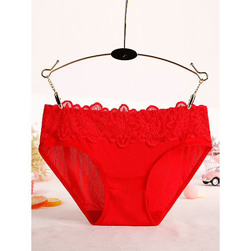 

Women's Print Brief Micro-elastic Mid Waist 1 PC Blushing Pink One-Size