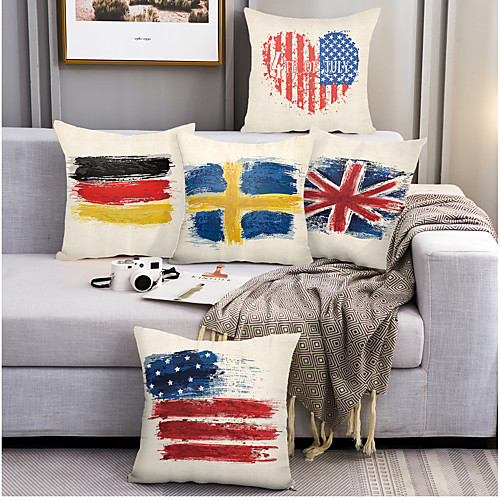 

Double Side Cushion Cover 5PC Soft Decorative Square Throw Pillow Cover Cushion Case Pillowcase for Bedroom Livingroom Superior Quality Machine Washable Outdoor Cushion for Sofa Couch Bed Chair