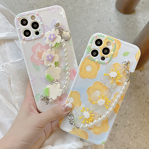 

Phone Case For Apple Back Cover iPhone 12 Pro Max 11 SE 2020 X XR XS Max 8 7 Shockproof Dustproof Geometric Pattern Flower TPU