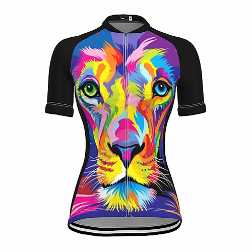 

21Grams Women's Short Sleeve Cycling Jersey Summer Spandex Yellow 3D Animal Bike Top Mountain Bike MTB Road Bike Cycling Quick Dry Moisture Wicking Sports Clothing Apparel / Stretchy / Athleisure