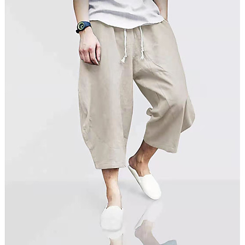 

Men's Casual / Sporty Sports Sports Capri shorts Pants Solid Color Calf-Length Sporty Blue Light Grey Red Navy Blue Beige