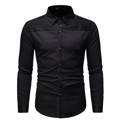 

Men's Shirt non-printing Solid Colored Solid Color Long Sleeve Casual Tops Casual Soft White Black Red