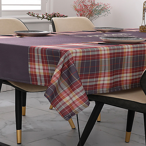 

Tablecloth Linens Red Blue Square Classic Printing Table Cover Waterproof Oil-proof Table Decorations Eco-friendly for Wedding Party Events Kitchen Dining