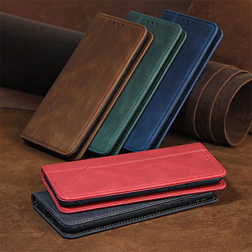 

Phone Case For Samsung Galaxy Full Body Case S21 S21 Plus S20 S20 Plus S20 ultra S20 FE 5G S9 S9 Plus Galaxy S10 E S10e Wallet Shockproof Dustproof Solid Colored PU Leather