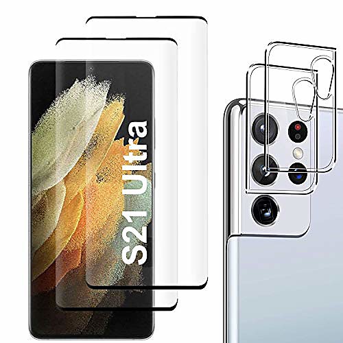 

galaxy s21 ultra 6.8 inches screen protector 2 pack tempered glass screen protector 2 pack tempered glass camera lens protector,9h hardness,easy install for galaxy s21 ultra 5g