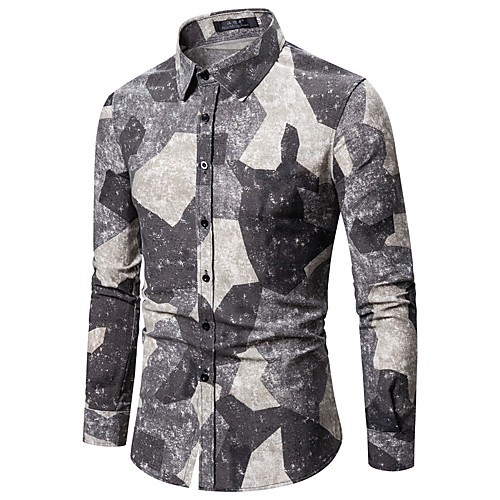 

Men's Shirt Animal Long Sleeve Casual Tops Simple Fashion A