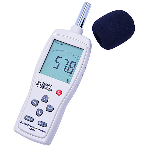 

Smart Sensor AS824 Digital Sound Level Meter / Decibel Noise DB Meter Sound Pressure Level Tester 30~130 dBA,35~130 dBC