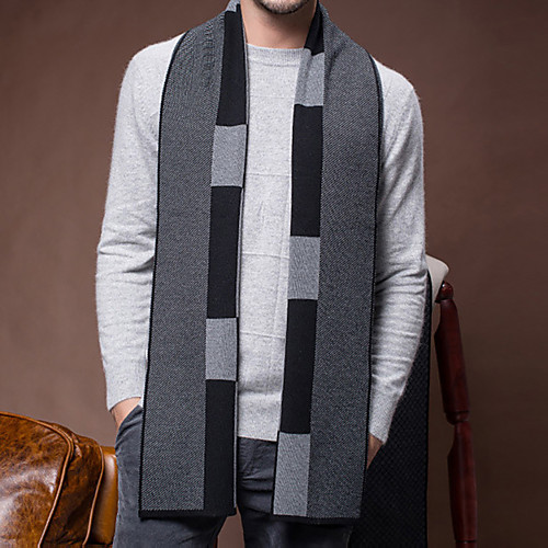 

Men's Rectangle Scarf Daily As Per Picture Scarf Color Block