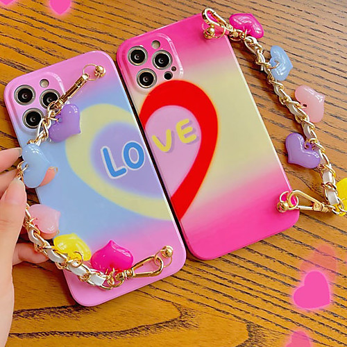 

Phone Case For Apple Back Cover iPhone 12 Pro Max 11 SE 2020 X XR XS Max 8 7 Shockproof Dustproof Heart Geometric Pattern TPU