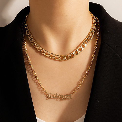 

Women's Necklace Classic Friends Letter Artistic Ethnic Romantic European Alloy Gold 40-45 cm Necklace Jewelry 1pc For Wedding Party Evening Gift Formal Festival