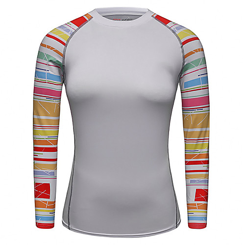 

CODYLUNDIN Women's Long Sleeve Compression Shirt Running Shirt Running Base Layer Patchwork Top Athletic Summer Sun Protection Quick Dry Breathable Yoga Running Active Training Sportswear Black / Red