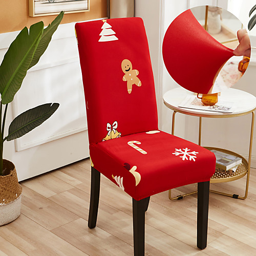 

Christmas Red Green Chair Cover for Dining Room Mandala Print Chairs Covers High Back for Living Room Party Wedding Christmas Decoration