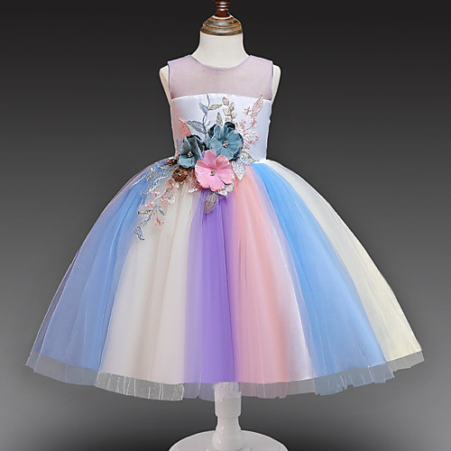 

Ball Gown Knee Length Flower Girl Dresses Wedding Satin Sleeveless Jewel Neck with Bow(s)