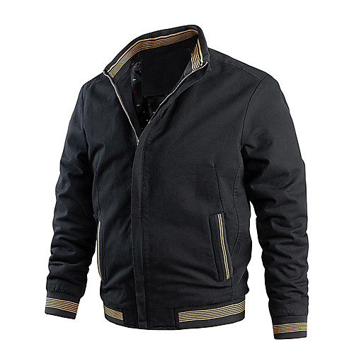 

Men's Jacket Daily Winter Regular Coat Regular Fit Casual Jacket Long Sleeve non-printing Solid Colored Patchwork Blue Yellow / Cotton