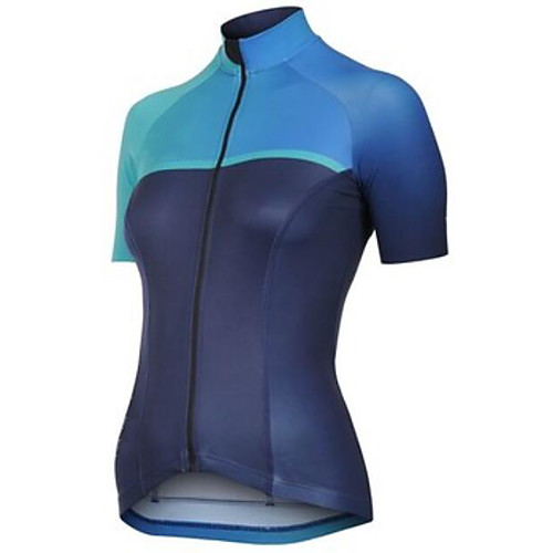

CAWANFLY Women's Short Sleeve Cycling Jersey Summer Blue Bike Tracksuit Jersey Top Road Bike Cycling Quick Dry Sports Clothing Apparel / Micro-elastic