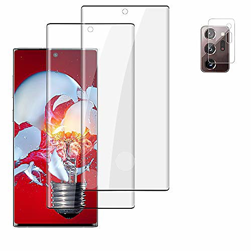

[21 pack] for samsung galaxy note20 ultra screen protector tempered glass [6.9] camera lens protector, hd screen protector note 20 ultra 5g [fingerprint unlock] [original touch sensitivity]