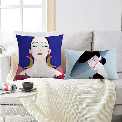 

Arty Women Double Side Cushion Cover 2PC Soft Decorative Square Throw Pillow Cover Cushion Case Pillowcase for Bedroom Livingroom Superior Quality Machine Washable Outdoor Cushion for Sofa Couch Bed Chair