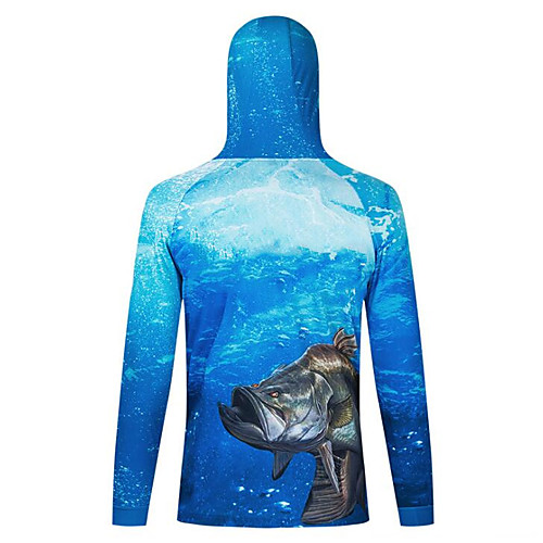 

CAWANFLY Men's Hoodie Jacket Fishing Jacket Outdoor Long Sleeve UPF50 UV Protection Quick Dry Waterproof Zipper Lightweight Jacket Top Autumn / Fall Spring Summer Athleisure Fishing Camping & Hiking