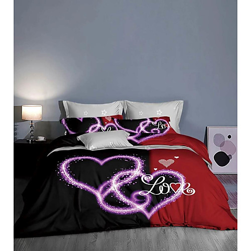 

Couple Wedding Bedding SetsEsyDream Love Heart Wedding Duvet Cover King 3pc Mr. and Mrs.Red Heart Wedding Duvet Cover 1pc with 2pc Pillowcase Ultra Soft Microfiber