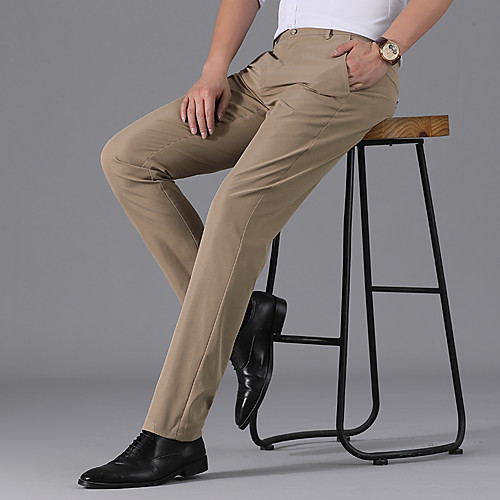 

Men's Simple Chino Casual Daily Pants Chinos Pants Solid Color Full Length Classic Khaki Black Navy Blue