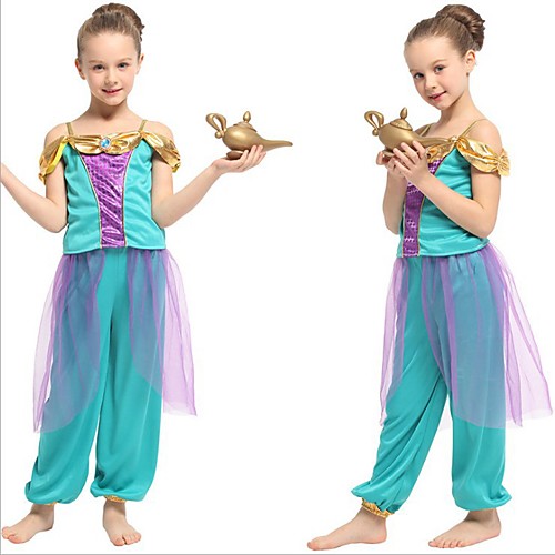 

Princess Sofia Cosplay Costume Outfits Girls' Movie Cosplay Cosplay Halloween Cyan Top Dress Headwear Christmas Halloween Masquerade Polyester