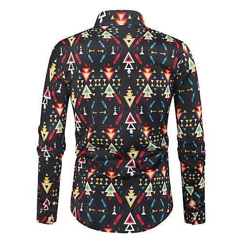 

Men's Shirt Other Prints Graphic Plus Size Long Sleeve Casual Tops Casual Soft Breathable Black