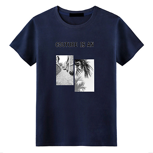 

Women's Painting T shirt Graphic Text Print Round Neck Basic Tops 100% Cotton Wine Gray White