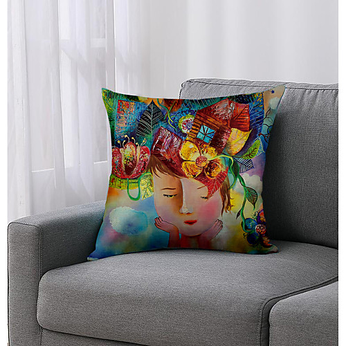 

Arty Woman Double Side Cushion Cover 1PC Soft Decorative Square Throw Pillow Cover Cushion Case Pillowcase for Bedroom Livingroom Superior Quality Machine Washable Outdoor Cushion for Sofa Couch Bed Chair