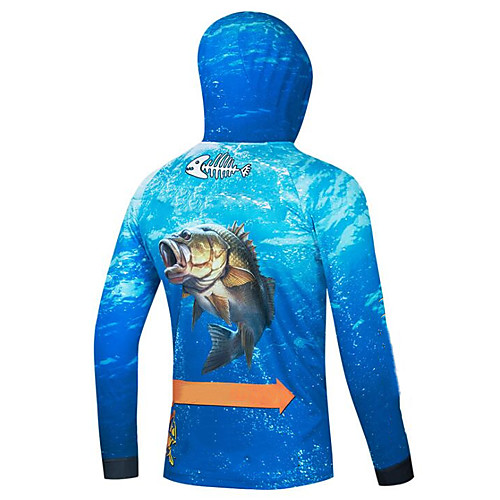 

CAWANFLY Men's Hoodie Jacket Fishing Jacket Outdoor Long Sleeve UPF50 UV Protection Quick Dry Waterproof Zipper Lightweight Jacket Top Autumn / Fall Spring Summer Athleisure Fishing Camping & Hiking