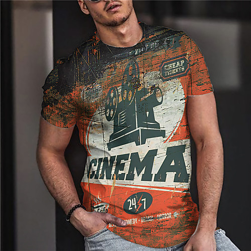 

Men's Unisex Tee T shirt Shirt 3D Print Graphic Prints Letter Print Short Sleeve Daily Tops Casual Designer Big and Tall Red
