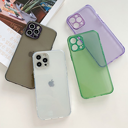

Phone Case For Apple Back Cover iPhone 12 Pro Max 11 SE 2020 X XR XS Max 8 7 Shockproof Dustproof Transparent Solid Colored TPU