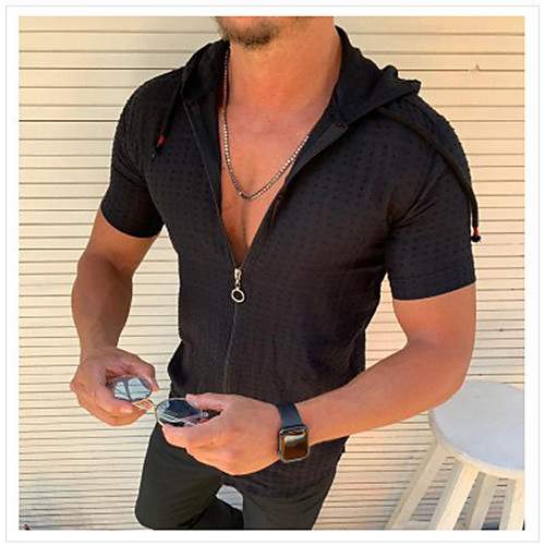 

Men's T shirt Solid Color Short Sleeve Daily Tops Casual Green Orange White