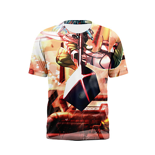 

Inspired by SAO Swords Art Online Cosplay Anime Cartoon 100% Polyester Print 3D Harajuku Graphic T-shirt For Women's / Men's
