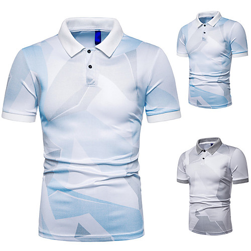 

Men's Shirt non-printing Color Block Short Sleeve Casual Tops Business Basic Gray White