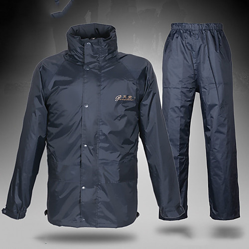 

Men's Rain Suit Rain Jacket Pants Hoodie Jacket Outdoor Reflective Waterproof Windproof Breathable Stain Resistant Clothing Suit Fishing Camping & Hiking Work Dark Navy